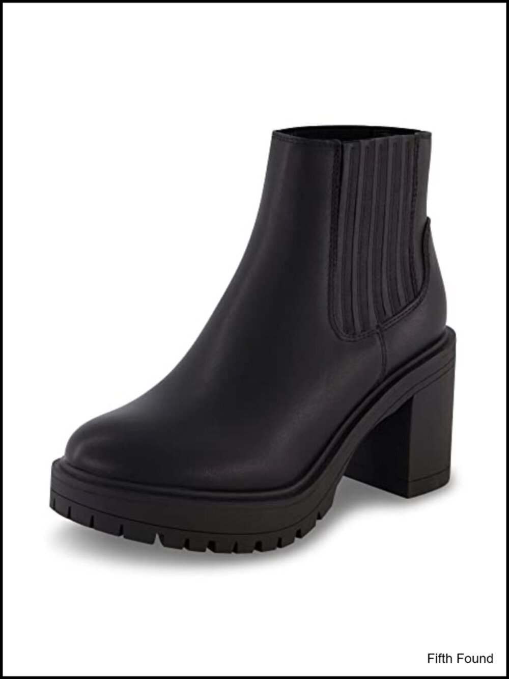 Chelsea Ankle Boot Faux Leather Memory Foam Block Heel